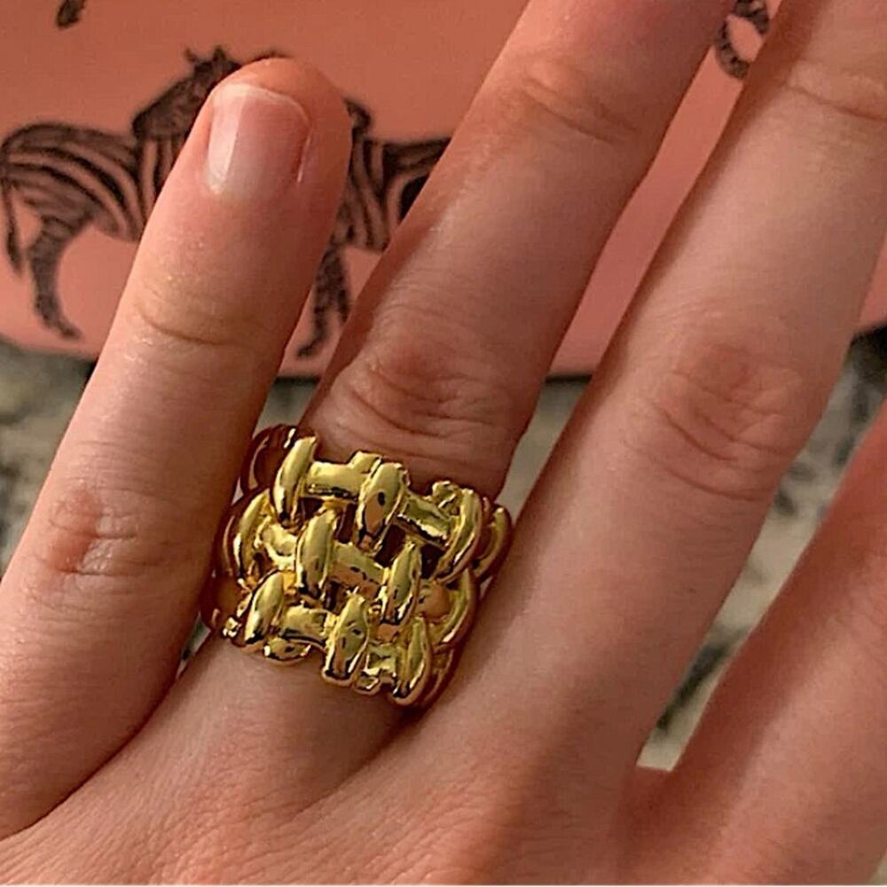 GOLD BRAIDED RING - Picture 1 of 5